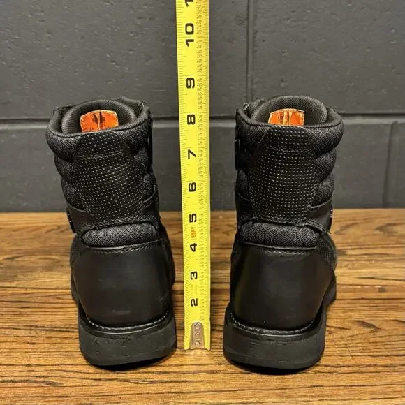 Harley Davidson D96204 6.5” Black Leather Combat Biker Boots Men’s 8 - Picture 4 of 8
